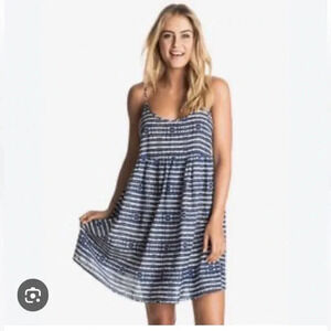 Roxy Navy and White Patterned Mini Dress
